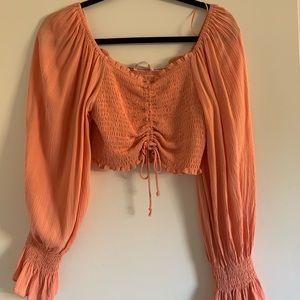 Cropped peach blouse